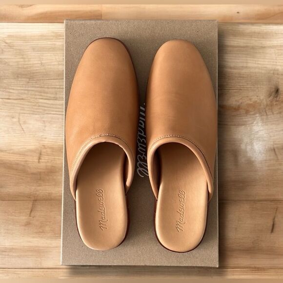 Madewell Louisa Women’s Amber Brown Leather Mule Loafer Flat Size 11 - Picture 1 of 12